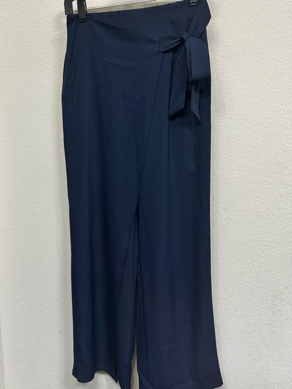 HALARA Navy Wrap Maxi Pants with Side Tie